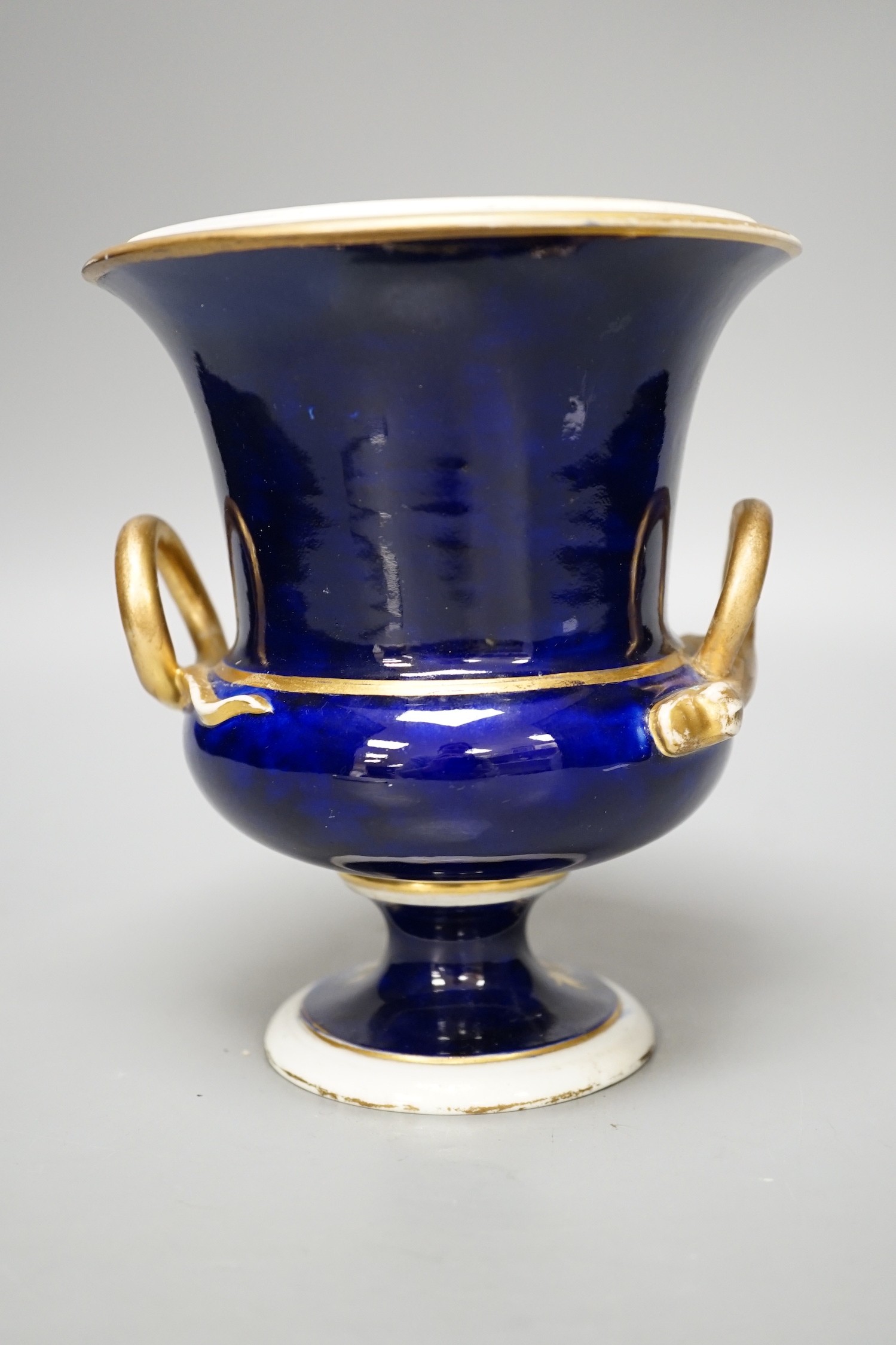 An early 19th century Derby two handled vase. 16cm high